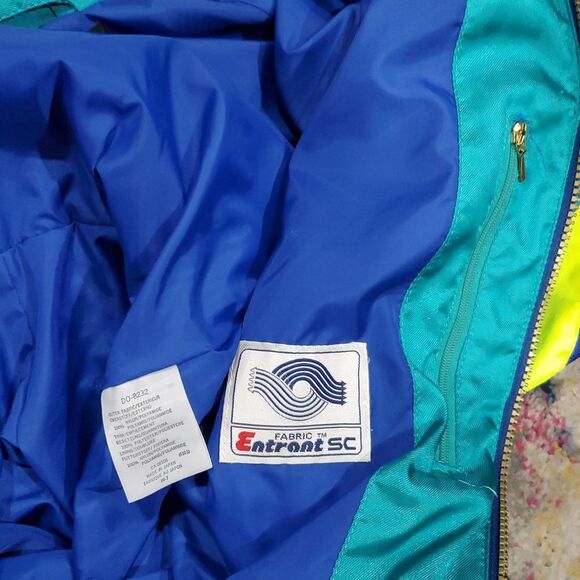 Vintage Descente Ski Suit In Retro Blue And Green - Picture 15 of 16